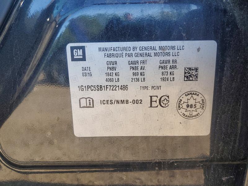 62073016 :رقم المزاد ، 1G1PC5SB1F7221486 vin ، 2015 Chevrolet Cruze مزاد بيع