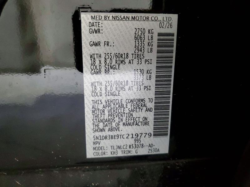 Продажа на аукционе авто 2026 Nissan Pathfinder, vin: 5N1DR3BE9TC219779, номер лота: 61139076