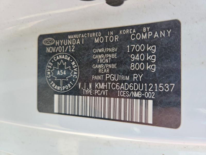Auction sale of the 2013 Hyundai Veloster, vin: KMHTC6AD6DU121537, lot number: 61027876
