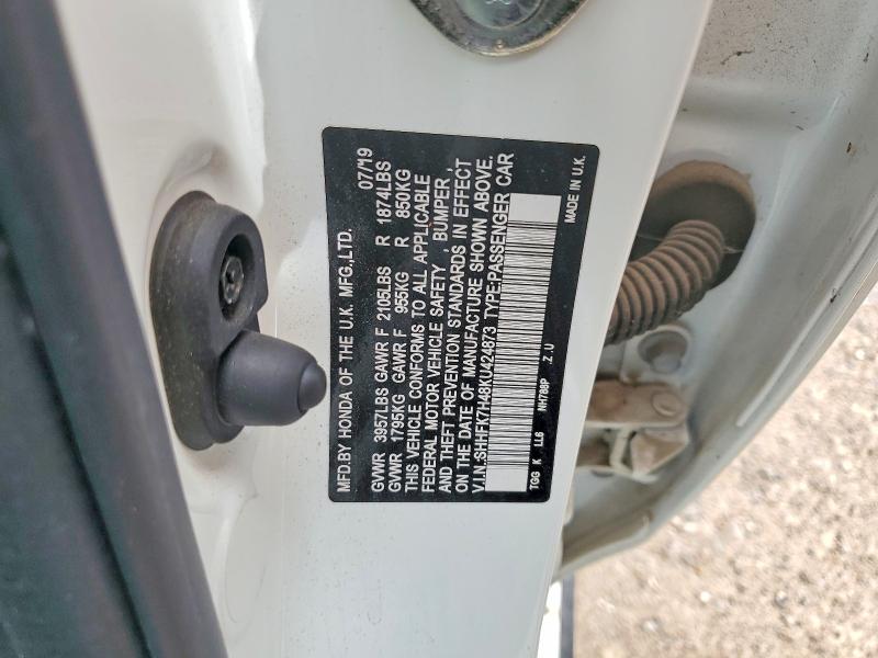 Aukcja sprzedaży 2019 Honda Civic, vin: SHHFK7H48KU424873, numer aukcji: 58328426