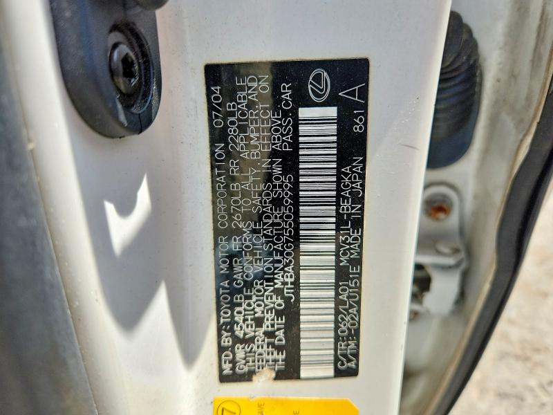 Продаж на аукціоні авто 2005 Lexus Es, vin: JTHBA30G755059995, номер лоту: 60649866