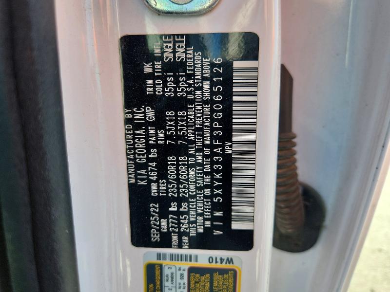 62434286 :رقم المزاد ، 5XYK33AF3PG065126 vin ، 2023 Kia Sportage مزاد بيع