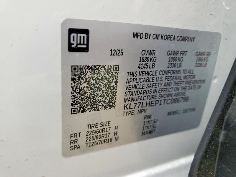 Aukcja sprzedaży 2026 Chevrolet Trax, vin: KL77LHEP1TC086798, numer aukcji: 61588956