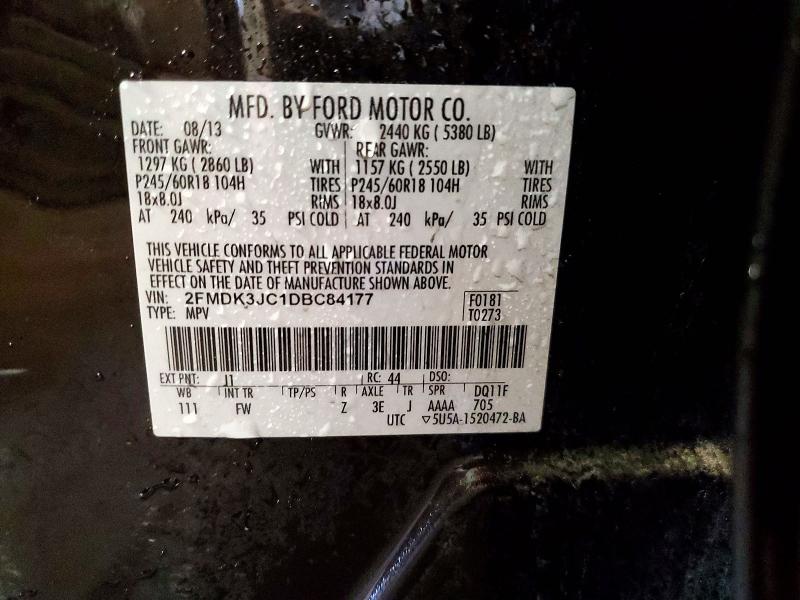 Продаж на аукціоні авто 2013 Ford Edge, vin: 2FMDK3JC1DBC84177, номер лоту: 61872306