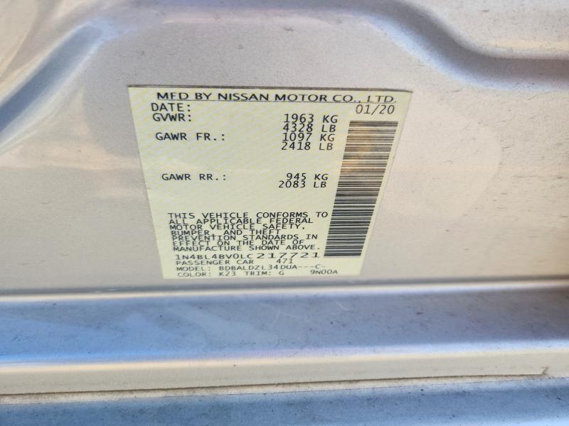 Продажа на аукционе авто 2020 Nissan Altima, vin: 1N4BL4BV0LC217721, номер лота: 59685026