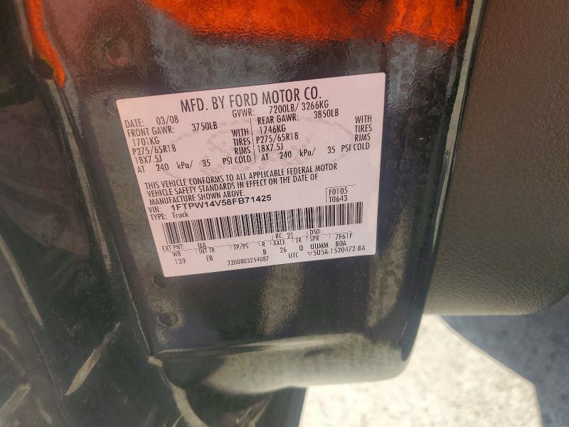 Aukcja sprzedaży 2008 Ford F150, vin: 1FTPW14V58FB71425, numer aukcji: 61878736