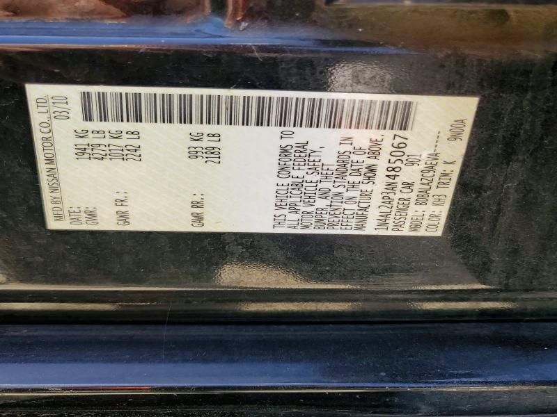 59673606 :رقم المزاد ، 1N4AL2AP3AN485067 vin ، 2010 Nissan Altima مزاد بيع