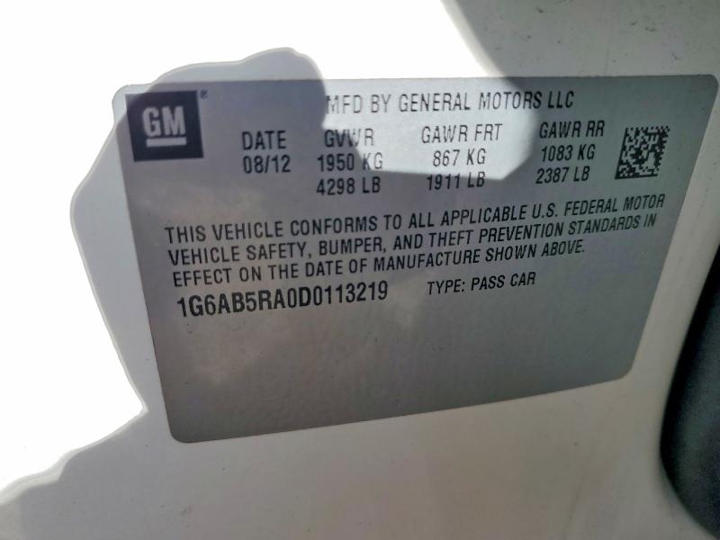 Продажа на аукционе авто 2013 Cadillac Ats, vin: 1G6AB5RA0D0113219, номер лота: 61417146