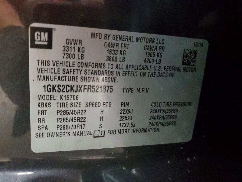 Продажа на аукционе авто 2015 Gmc Yukon, vin: 1GKS2CKJXFR521875, номер лота: 61702696