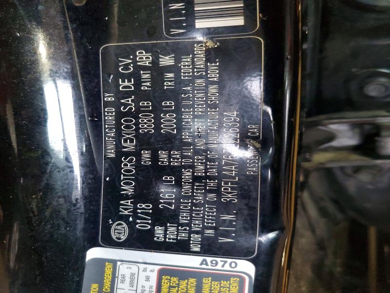 2018 Kia Forte მანქანა იყიდება აუქციონზე, vin: 3KPFL4A76JE226394, აუქციონის ნომერი: 60933016