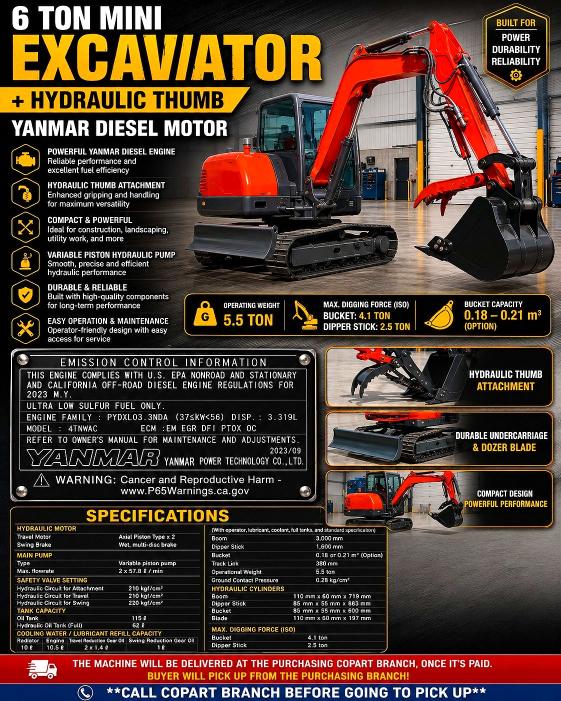 2024 Others 2024 6 Ton Mini Excavator + Hy მანქანა იყიდება აუქციონზე, vin: 38913335, აუქციონის ნომერი: 62579326