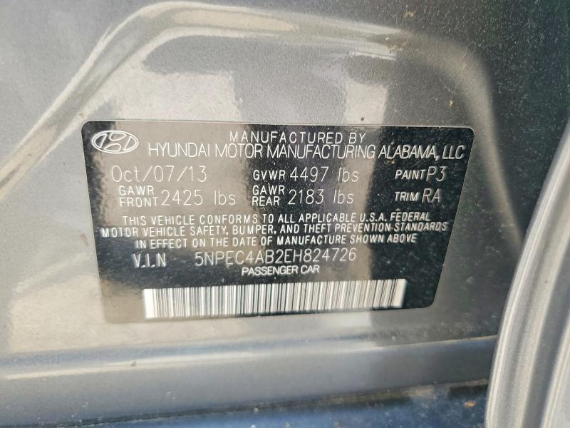 Aukcja sprzedaży 2014 Hyundai Sonata, vin: 5NPEC4AB2EH824726, numer aukcji: 61561936