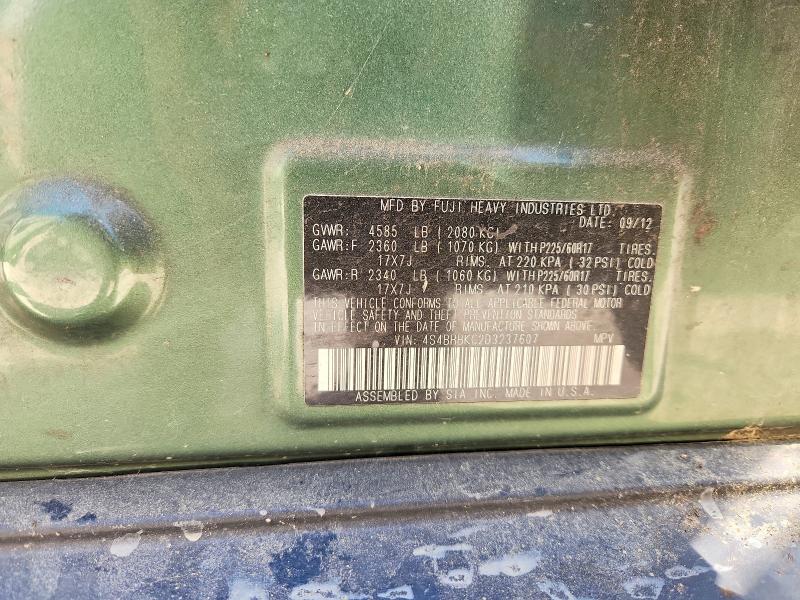 Aukcja sprzedaży 2013 Subaru Outback, vin: 4S4BRBKC2D3237607, numer aukcji: 60900406