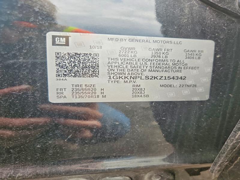 Продажа на аукционе авто 2019 Gmc Acadia, vin: 1GKKNPLS2KZ154342, номер лота: 63010806