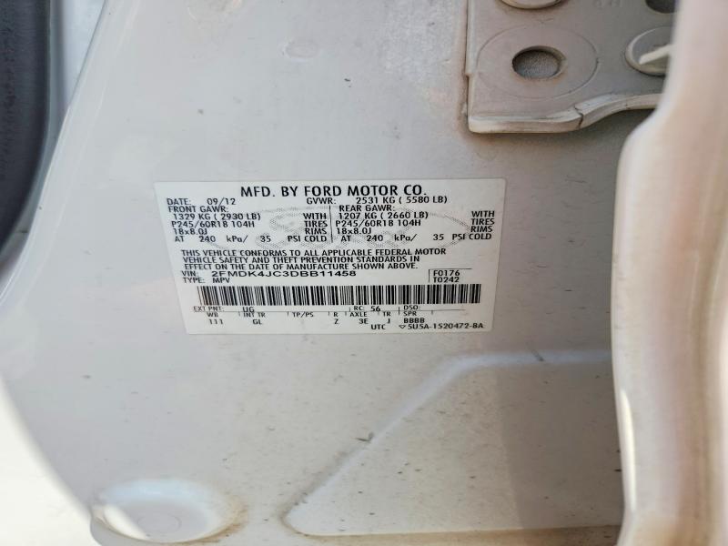 Aukcja sprzedaży 2013 Ford Edge, vin: 2FMDK4JC3DBB11458, numer aukcji: 61433896