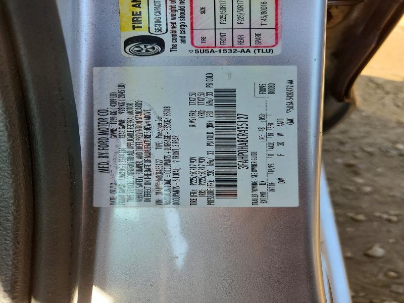 Продаж на аукціоні авто 2012 Ford Fusion, vin: 3FAHP0HA8CR435127, номер лоту: 60897076