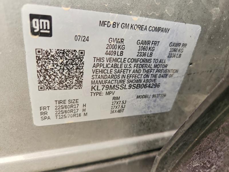 61590896 :رقم المزاد ، KL79MSSL9SB064296 vin ، 2025 Chevrolet Trailblazer مزاد بيع