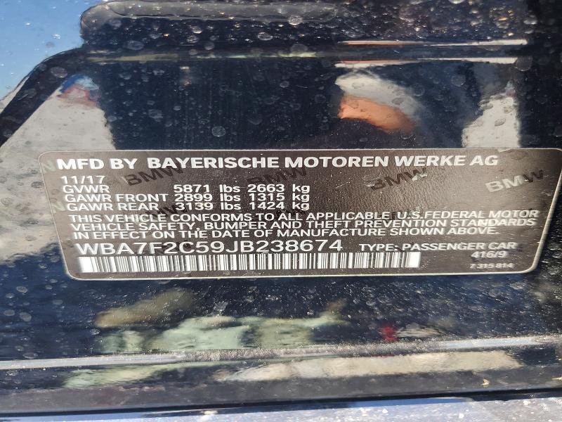 Продаж на аукціоні авто 2018 Bmw 750, vin: WBA7F2C59JB238674, номер лоту: 61952086