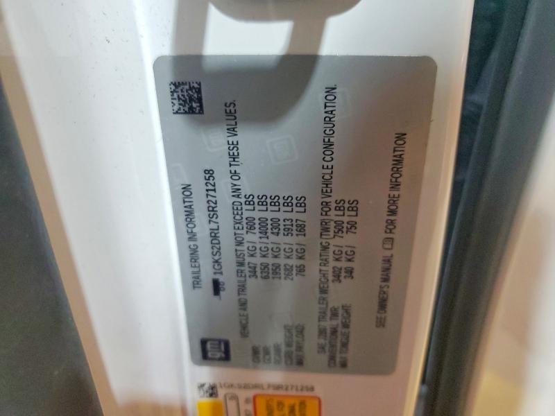 60954836 :رقم المزاد ، 1GKS2DRL7SR271258 vin ، 2025 Gmc Yukon مزاد بيع