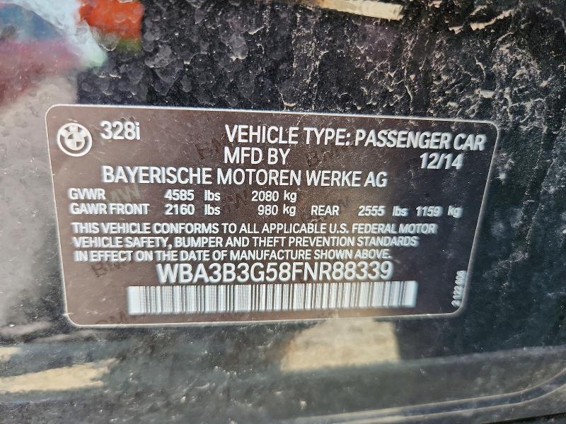 Aukcja sprzedaży 2015 Bmw 328, vin: WBA3B3G58FNR88339, numer aukcji: 60521906