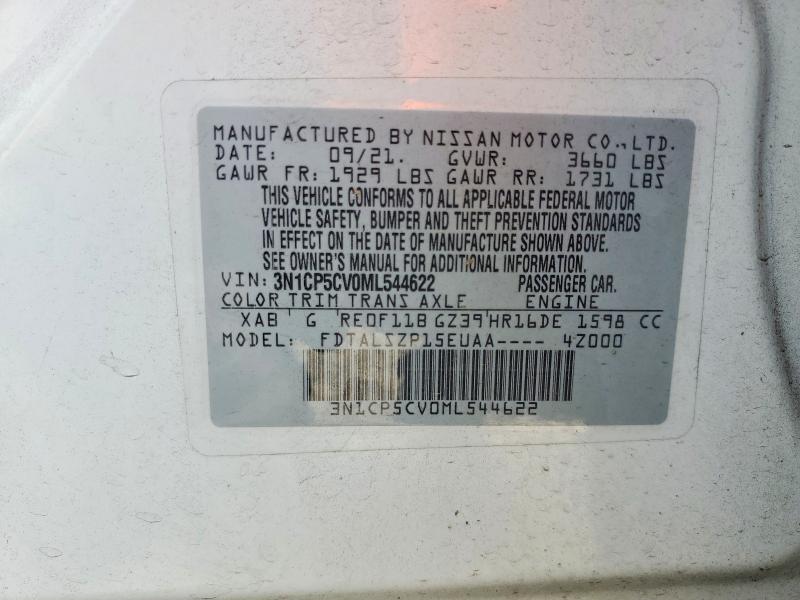 Продаж на аукціоні авто 2021 Nissan Kicks, vin: 3N1CP5CV0ML544622, номер лоту: 60841146