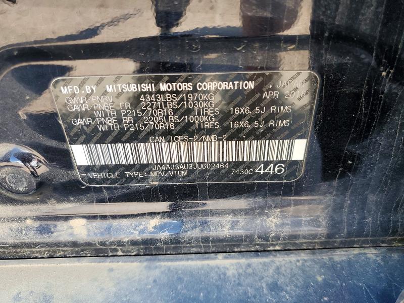 Продаж на аукціоні авто 2018 Mitsubishi Rvr, vin: JA4AJ3AU3JU602464, номер лоту: 61800756