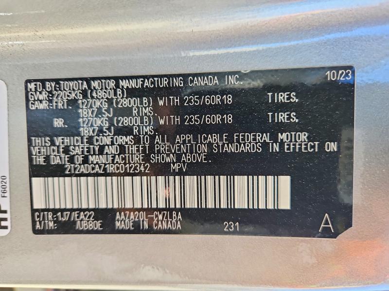 62713376 :رقم المزاد ، 2T2ADCAZ1RC012342 vin ، 2024 Lexus Nx 250 مزاد بيع