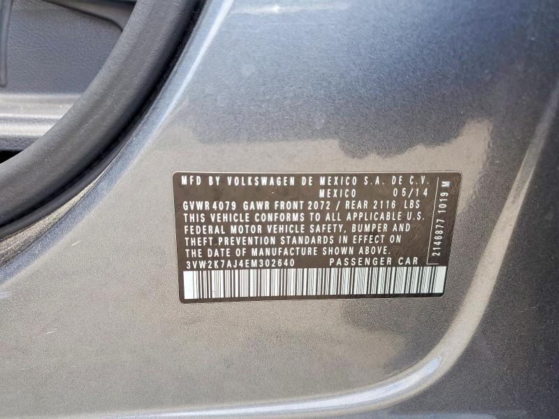 Aukcja sprzedaży 2014 Volkswagen Jetta, vin: 3VW2K7AJ4EM302640, numer aukcji: 61932426