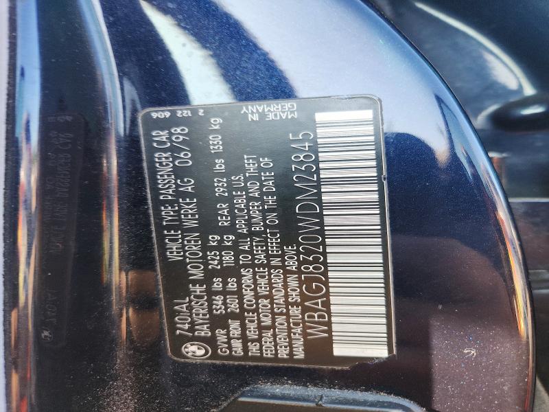 Продажа на аукционе авто 1998 Bmw 740, vin: WBAGJ8320WDM23845, номер лота: 61870276