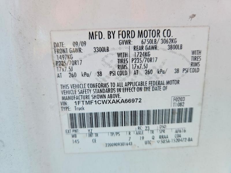 Продаж на аукціоні авто 2010 Ford F150, vin: 1FTMF1CWXAKA66972, номер лоту: 61389406
