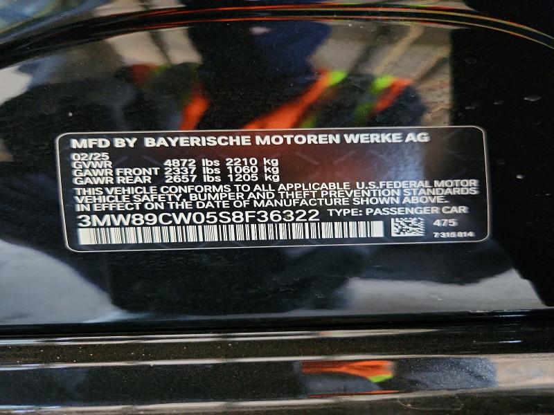 60185576 :رقم المزاد ، 3MW89CW05S8F36322 vin ، 2025 Bmw 330xi مزاد بيع