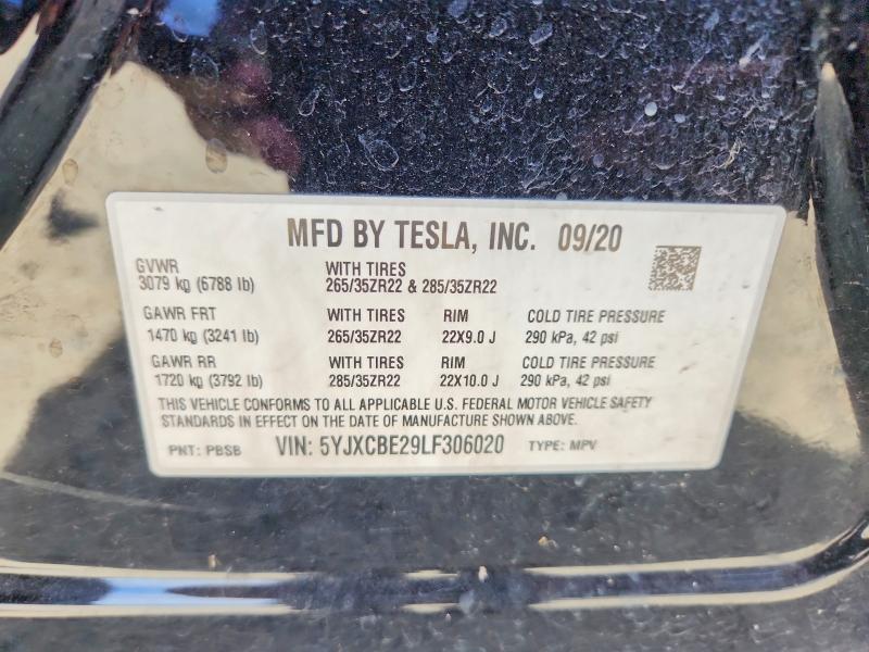 Продажа на аукционе авто 2020 Tesla Model X, vin: 5YJXCBE29LF306020, номер лота: 59619286