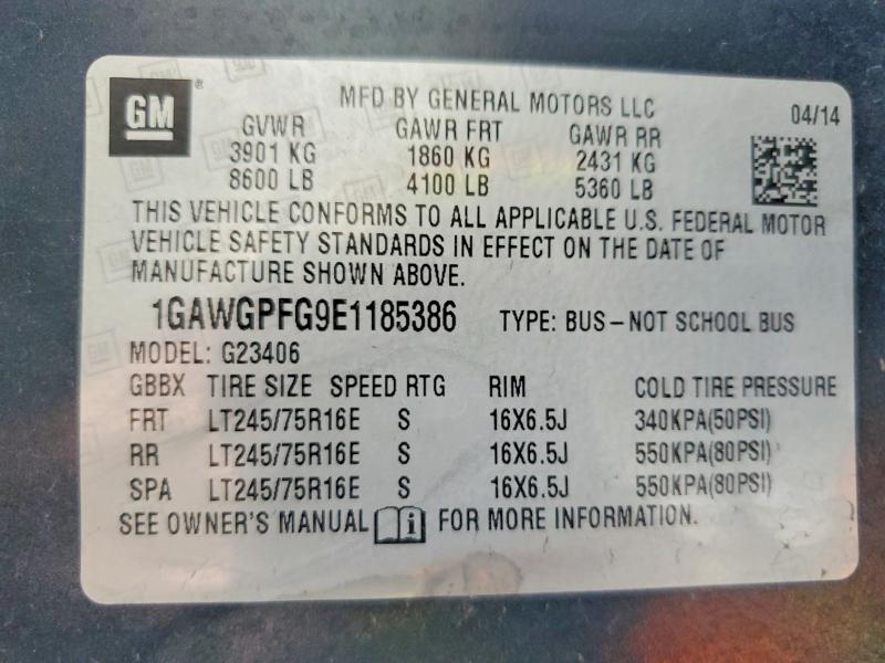 Продаж на аукціоні авто 2014 Chevrolet Express G2500, vin: 1GAWGPFG9E1185386, номер лоту: 61081456