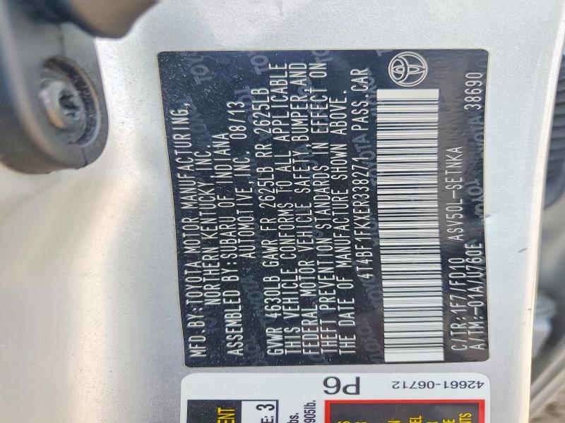 Продаж на аукціоні авто 2014 Toyota Camry, vin: 4T4BF1FKXER338271, номер лоту: 62968136
