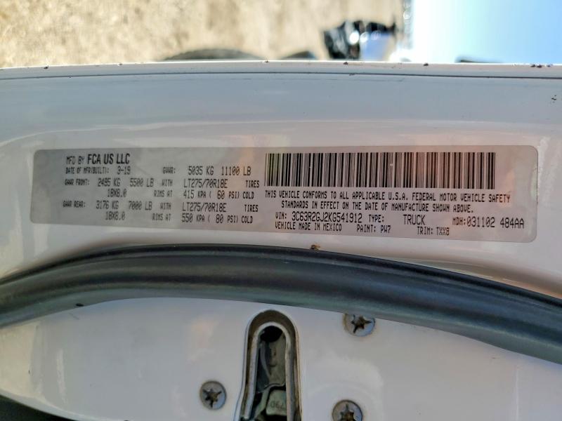 2019 Ram 3500 მანქანა იყიდება აუქციონზე, vin: 3C63R2GJ2KG541912, აუქციონის ნომერი: 61439076