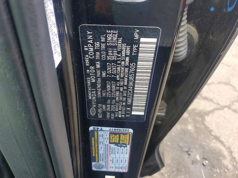 63345706 :رقم المزاد ، KM8J2CA49KU857605 vin ، 2019 Hyundai Tucson مزاد بيع