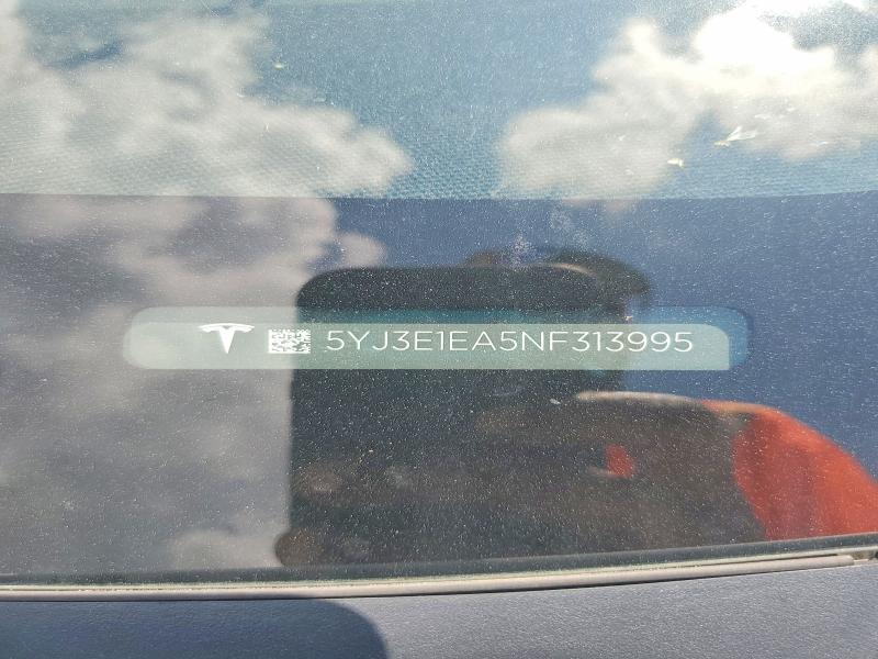 2022 Tesla Model 3 მანქანა იყიდება აუქციონზე, vin: 5YJ3E1EA5NF313995, აუქციონის ნომერი: 61546636