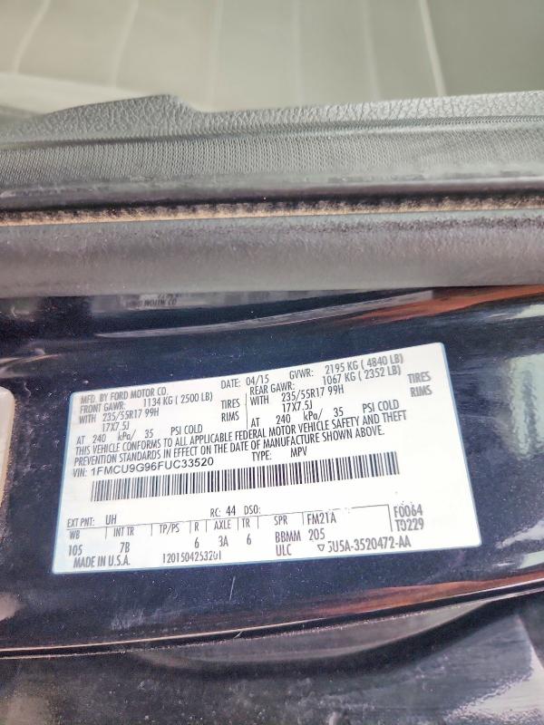 62779526 :رقم المزاد ، 1FMCU9G96FUC33520 vin ، 2015 Ford Escape مزاد بيع