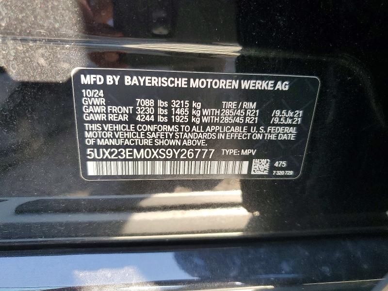 Продажа на аукционе авто 2025 Bmw X7, vin: 5UX23EM0XS9Y26777, номер лота: 61373996