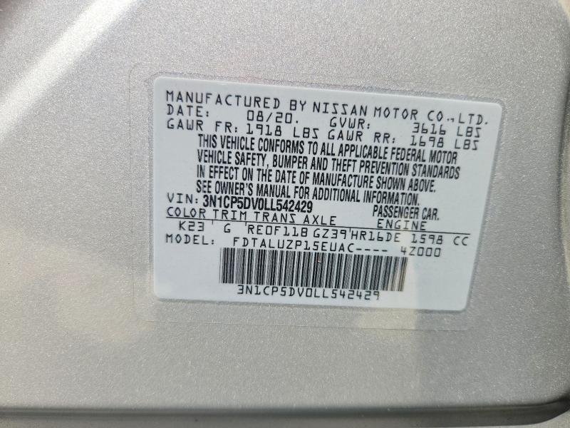 Продаж на аукціоні авто 2020 Nissan Kicks, vin: 3N1CP5DV0LL542429, номер лоту: 62998946