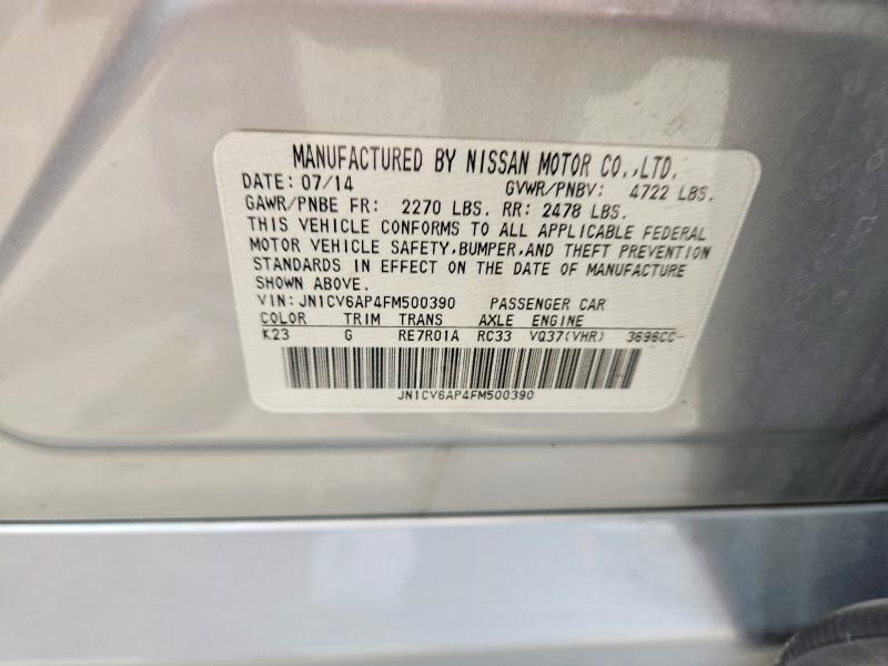 Продажа на аукционе авто 2015 Infiniti Q40, vin: JN1CV6AP4FM500390, номер лота: 62140696