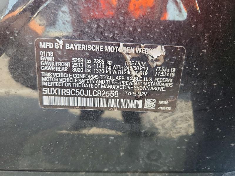 60071096 :رقم المزاد ، 5UXTR9C50JLC82558 vin ، 2018 Bmw X3 مزاد بيع
