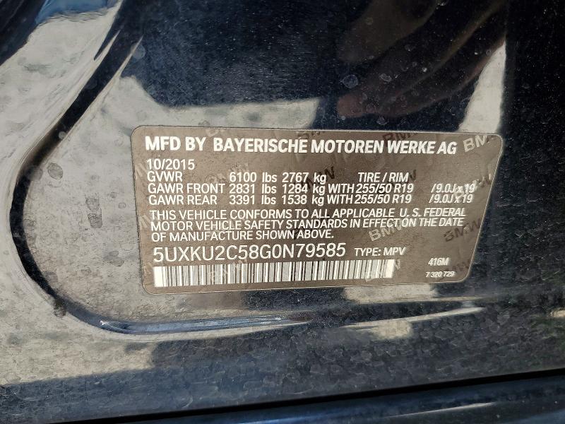 Aukcja sprzedaży 2016 Bmw X6, vin: 5UXKU2C58G0N79585, numer aukcji: 59326246