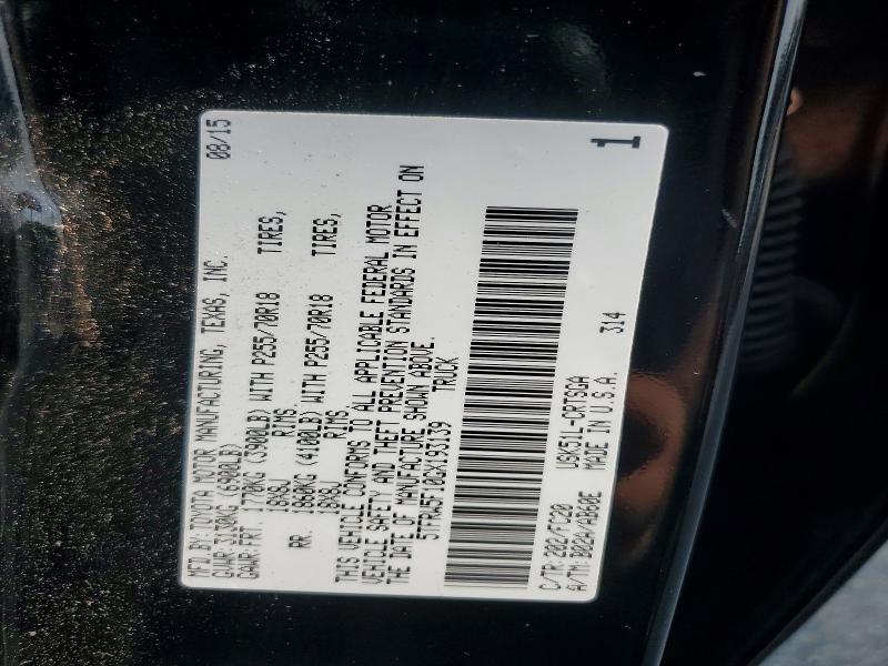 2016 Toyota Tundra მანქანა იყიდება აუქციონზე, vin: 5TFRW5F10GX193139, აუქციონის ნომერი: 62724756