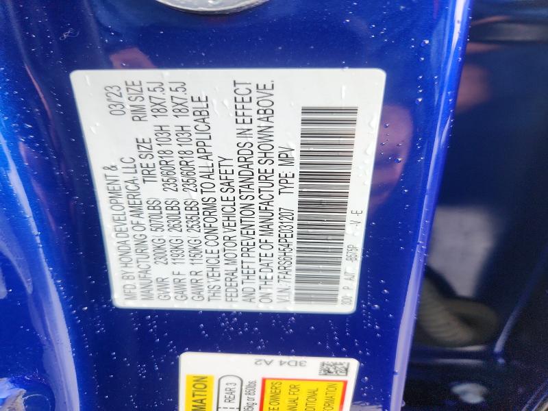 59919096 :رقم المزاد ، 7FARS6H54PE031207 vin ، 2023 Honda Cr-v مزاد بيع