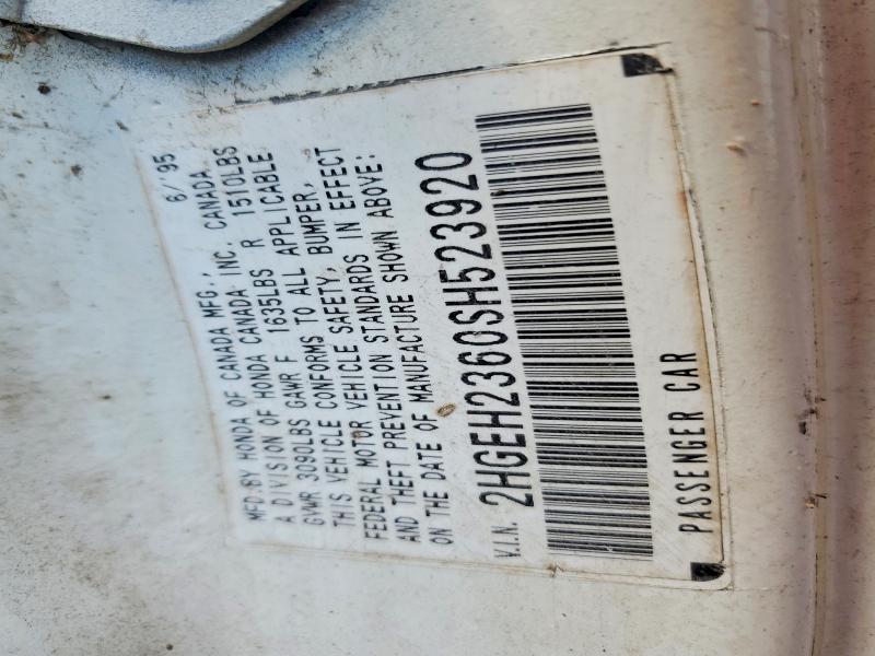 Aukcja sprzedaży 1995 Honda Civic, vin: 2HGEH2360SH523920, numer aukcji: 63529636