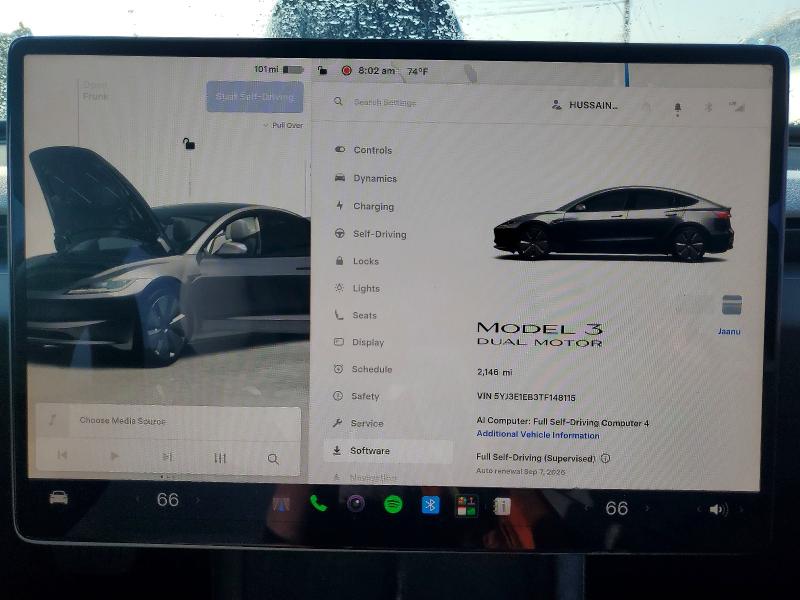 Aukcja sprzedaży 2026 Tesla Model 3, vin: 5YJ3E1EB3TF148115, numer aukcji: 62759126