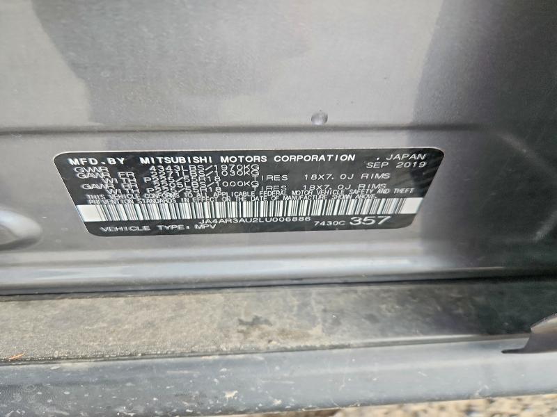 2020 Mitsubishi Outlander Sport მანქანა იყიდება აუქციონზე, vin: JA4AR3AU2LU006886, აუქციონის ნომერი: 58388756