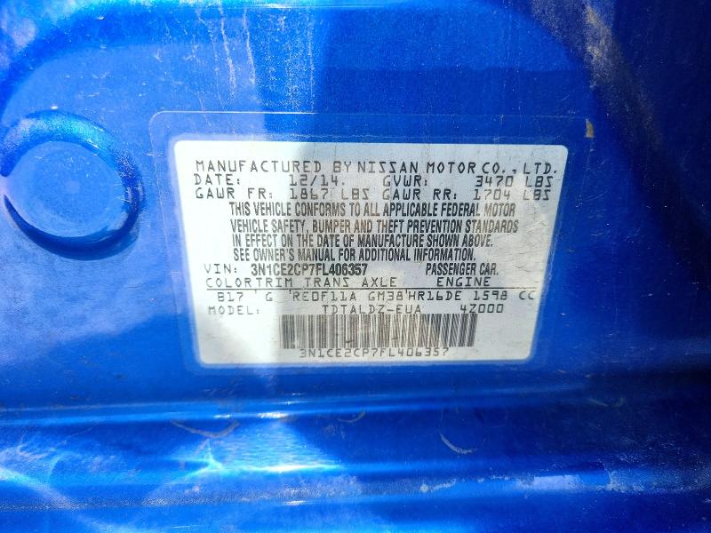 Aukcja sprzedaży 2015 Nissan Versa Note, vin: 3N1CE2CP7FL406357, numer aukcji: 60476086