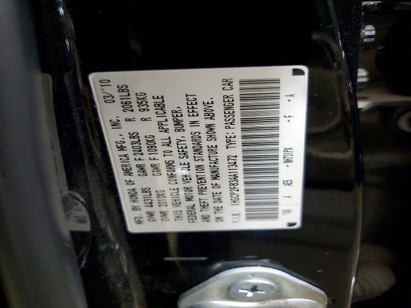 Продажа на аукционе авто 2010 Honda Accord, vin: 1HGCP2F83AA113472, номер лота: 59910326